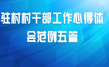 驻村村干部工作心得体会范例五篇